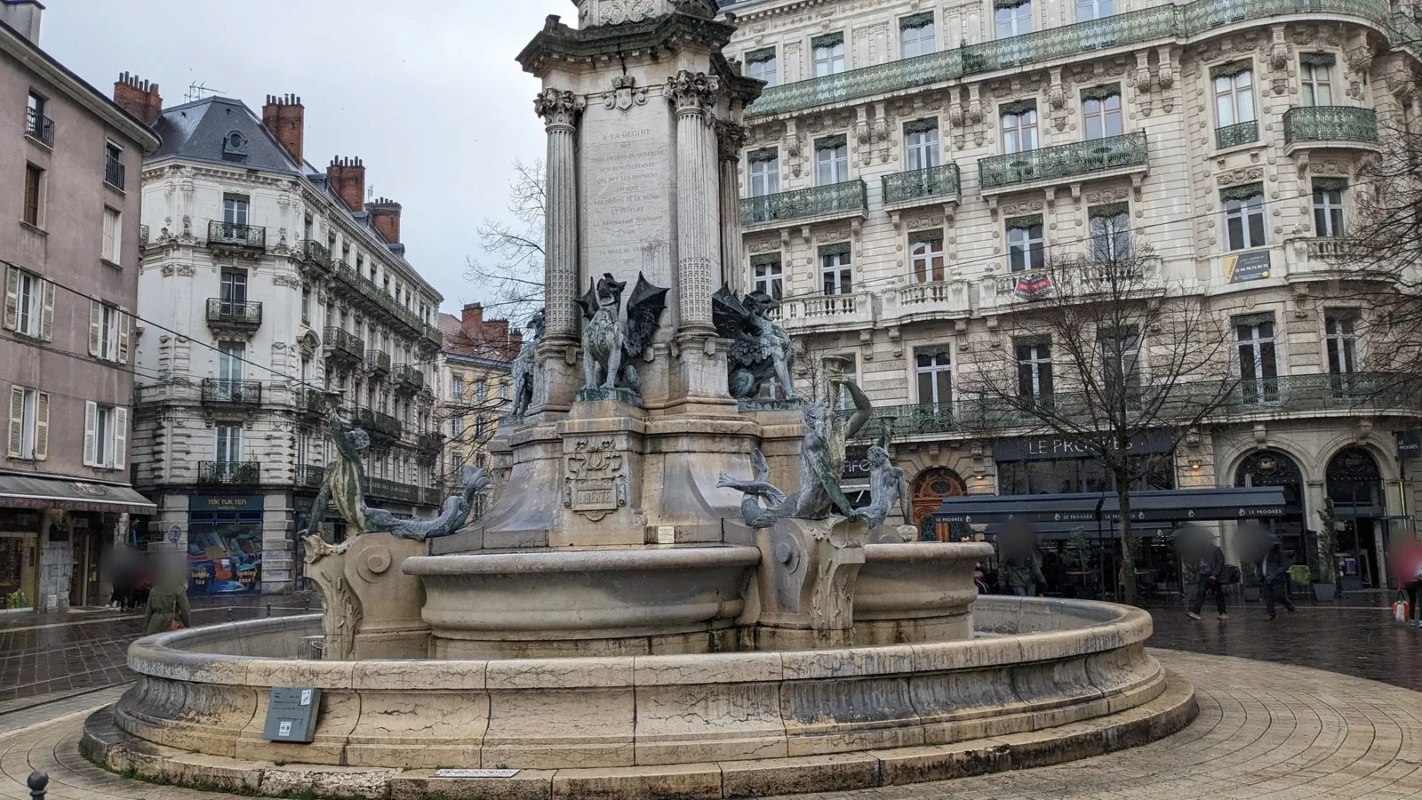 The Fontaine des Trois Ordres, Place Notre-Dame, Grenoble, March 2023