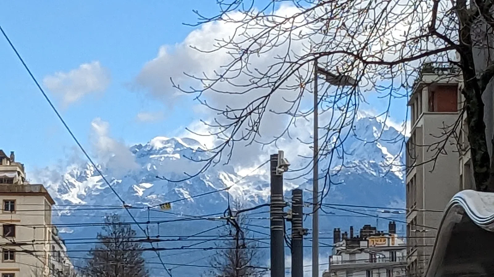 Snow on the mountains, Grenoble, March 2023