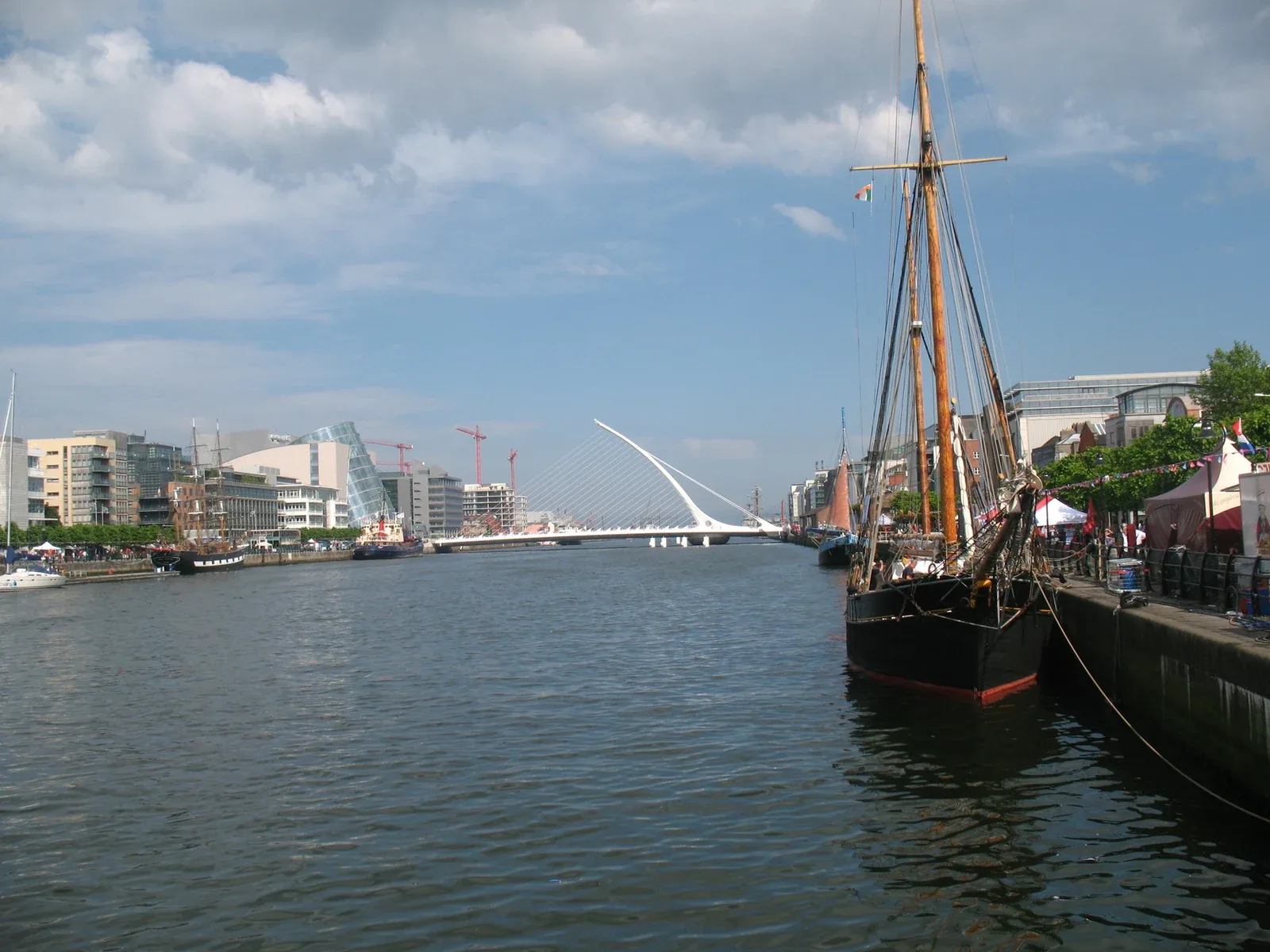The Liffey and the Samuel Beckett Bridge, Dublin